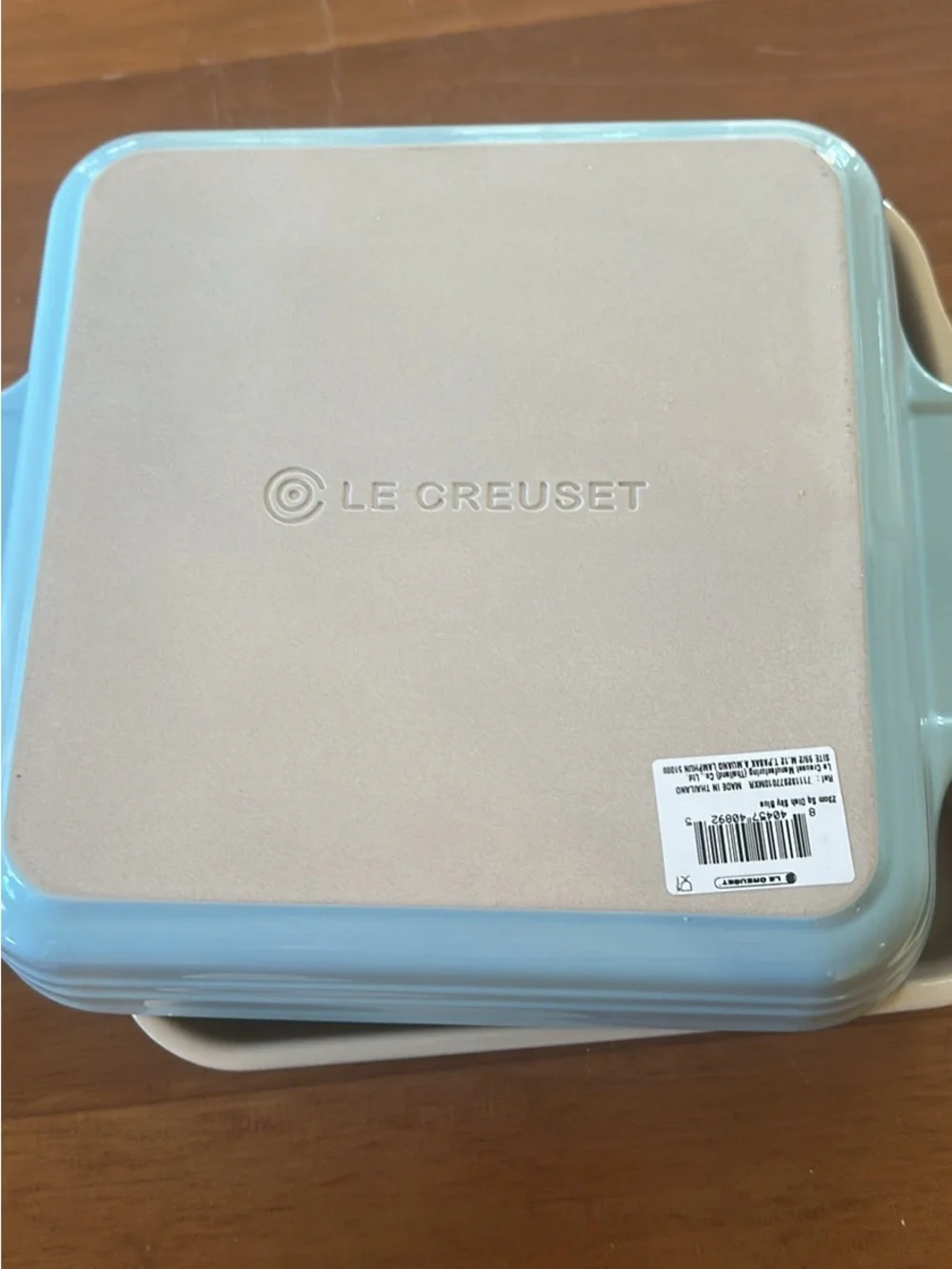 2 Le Creuset 9.5x9.5” stoneware baking dishes